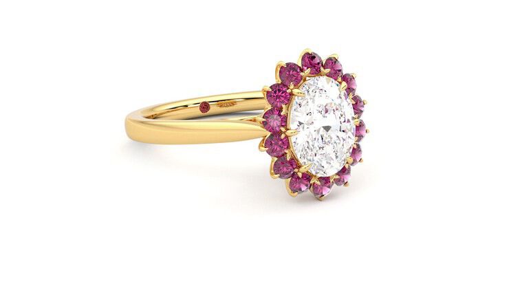 Taylor & Hart Lyra Oval Engagement Ring 360 degree image 5