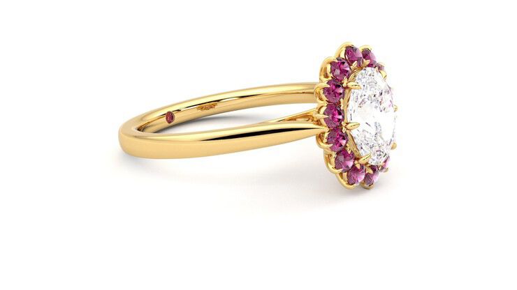 Taylor & Hart Lyra Oval Engagement Ring 360 degree image 7