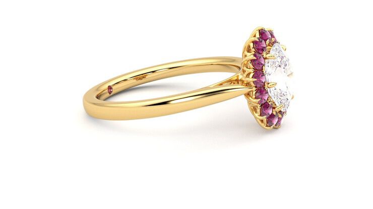 Taylor & Hart Lyra Oval Engagement Ring 360 degree image 8
