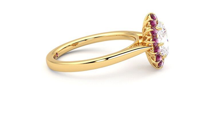 Taylor & Hart Lyra Oval Engagement Ring 360 degree image 9