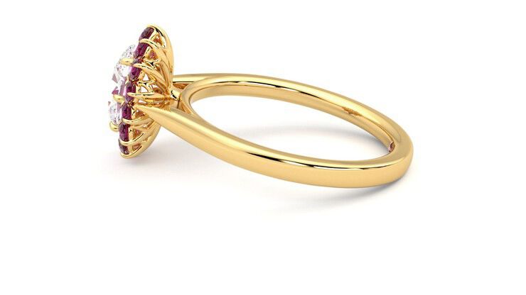 Taylor & Hart Lyra Oval Engagement Ring 360 degree image 20