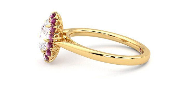 Taylor & Hart Lyra Oval Engagement Ring 360 degree image 21
