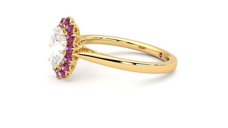 Taylor & Hart Lyra Oval Engagement Ring 360 degree image 22