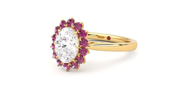 Taylor & Hart Lyra Oval Engagement Ring 360 degree image 25