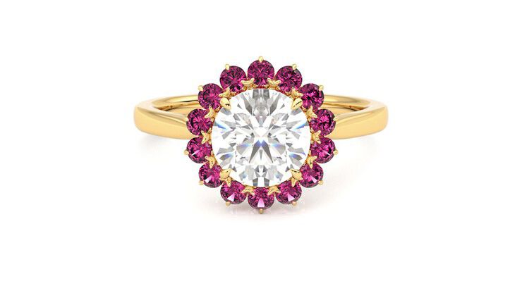 Taylor & Hart Lyra Round Engagement Ring 360 degree image 0