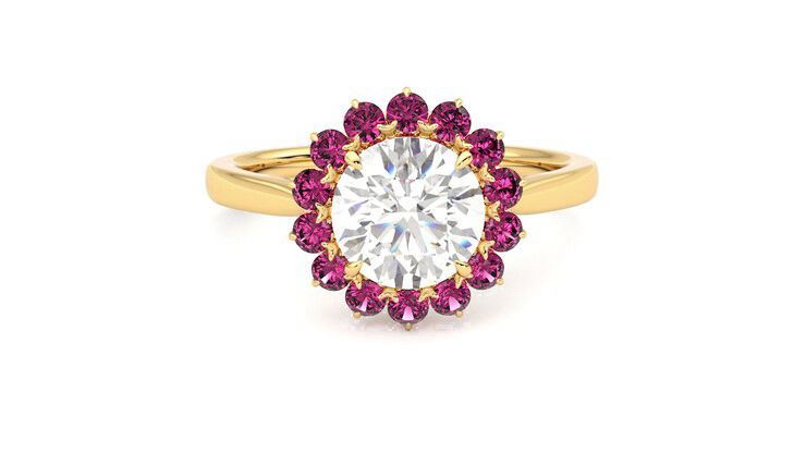 Taylor & Hart Lyra Round Engagement Ring 360 degree image 1