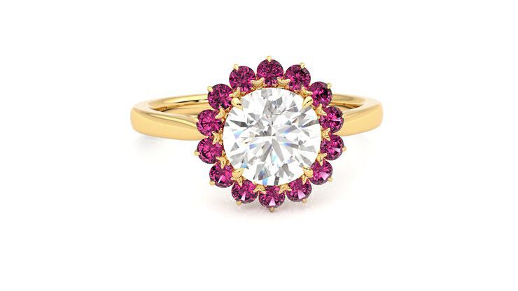 Taylor & Hart Lyra Round Engagement Ring 360 degree image 2