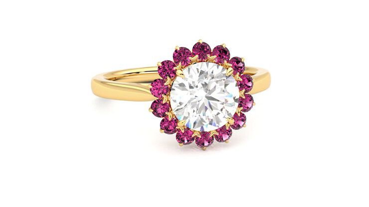 Taylor & Hart Lyra Round Engagement Ring 360 degree image 3