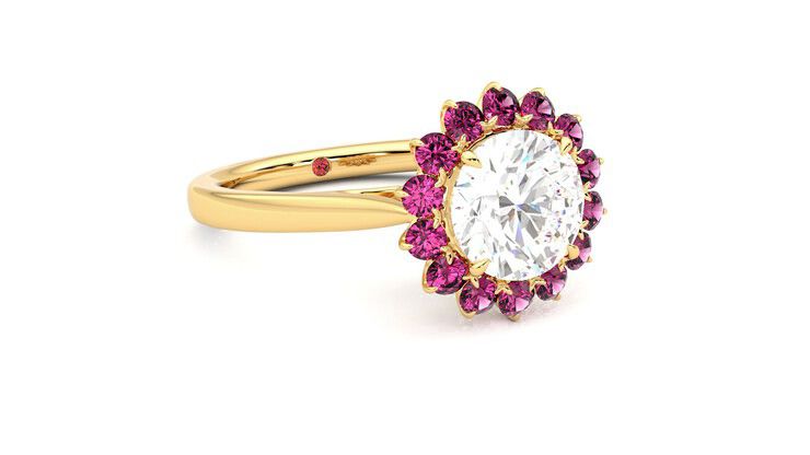 Taylor & Hart Lyra Round Engagement Ring 360 degree image 5