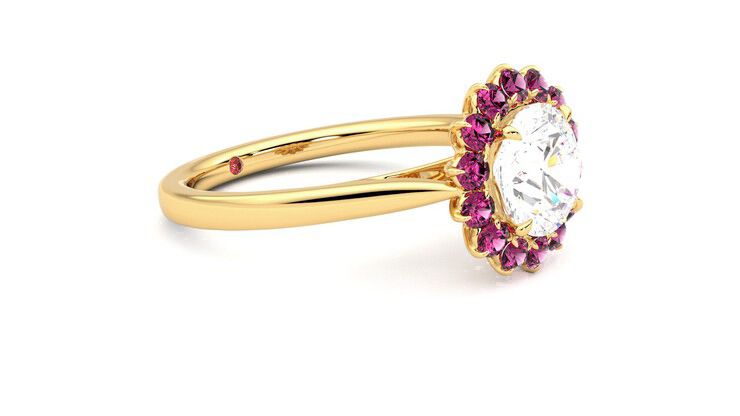Taylor & Hart Lyra Round Engagement Ring 360 degree image 7
