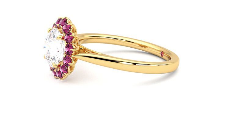 Taylor & Hart Lyra Round Engagement Ring 360 degree image 22