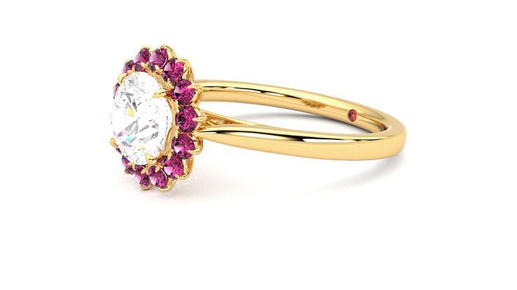 Taylor & Hart Lyra Round Engagement Ring 360 degree image 23