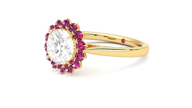 Taylor & Hart Lyra Round Engagement Ring 360 degree image 24