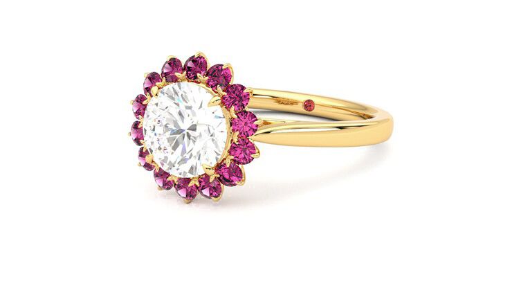 Taylor & Hart Lyra Round Engagement Ring 360 degree image 25