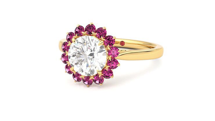 Taylor & Hart Lyra Round Engagement Ring 360 degree image 26