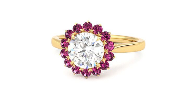 Taylor & Hart Lyra Round Engagement Ring 360 degree image 27
