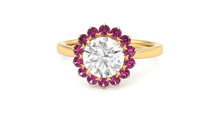 Taylor & Hart Lyra Round Engagement Ring 360 degree image 28