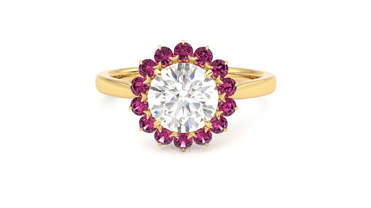 Taylor & Hart Lyra Round Engagement Ring 360 degree image 29
