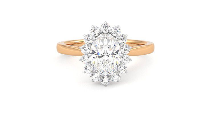 Taylor & Hart Lyra Oval Engagement Ring 360 degree image 0