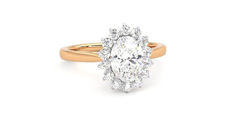 Taylor & Hart Lyra Oval Engagement Ring 360 degree image 3