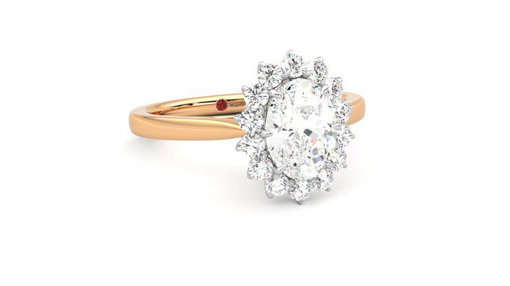 Taylor & Hart Lyra Oval Engagement Ring 360 degree image 4
