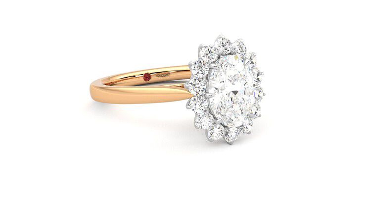 Taylor & Hart Lyra Oval Engagement Ring 360 degree image 5