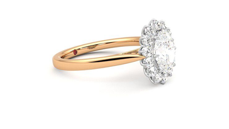 Taylor & Hart Lyra Oval Engagement Ring 360 degree image 7