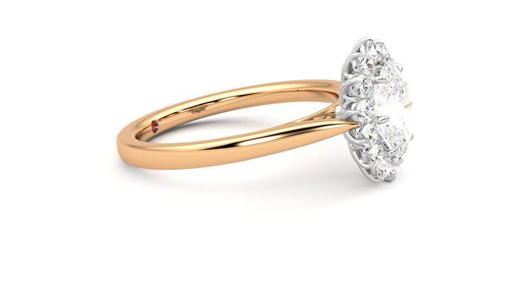 Taylor & Hart Lyra Oval Engagement Ring 360 degree image 8