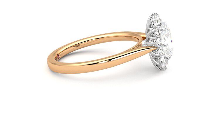 Taylor & Hart Lyra Oval Engagement Ring 360 degree image 9