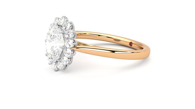 Taylor & Hart Lyra Oval Engagement Ring 360 degree image 23
