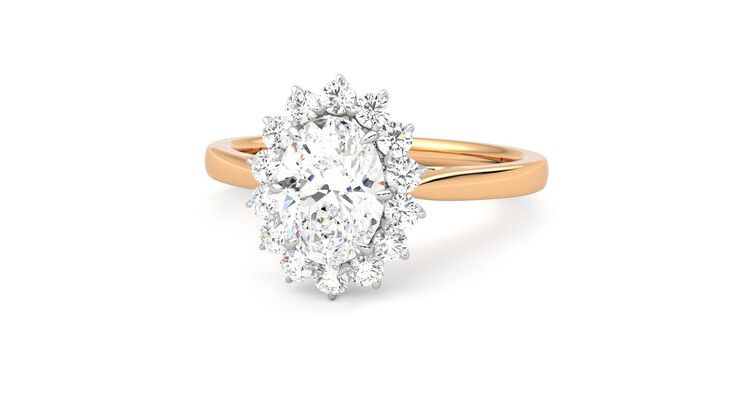 Taylor & Hart Lyra Oval Engagement Ring 360 degree image 27