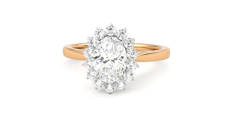 Taylor & Hart Lyra Oval Engagement Ring 360 degree image 28