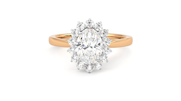 Taylor & Hart Lyra Oval Engagement Ring 360 degree image 29