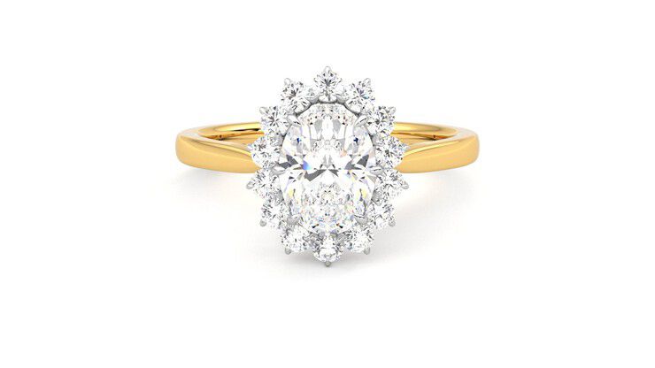 Taylor & Hart Lyra Oval Engagement Ring 360 degree image 0