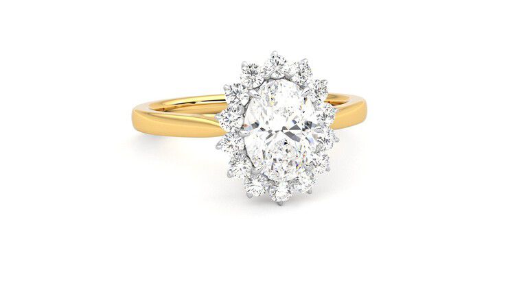 Taylor & Hart Lyra Oval Engagement Ring 360 degree image 3