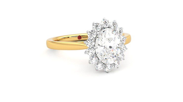 Taylor & Hart Lyra Oval Engagement Ring 360 degree image 4