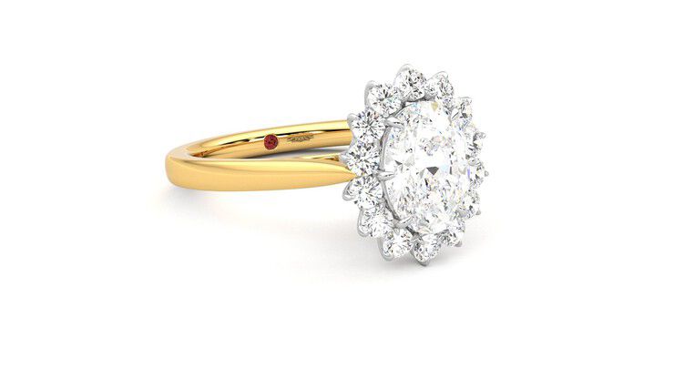 Taylor & Hart Lyra Oval Engagement Ring 360 degree image 5