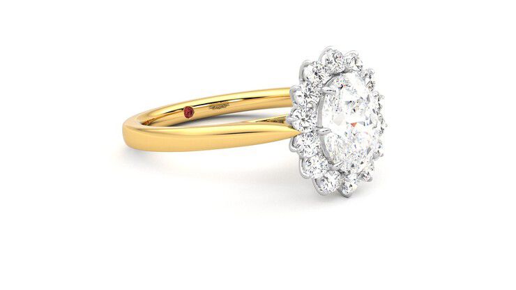 Taylor & Hart Lyra Oval Engagement Ring 360 degree image 6