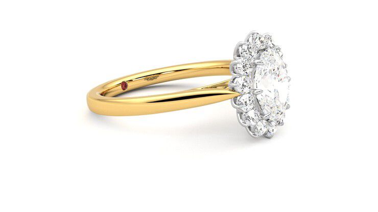 Taylor & Hart Lyra Oval Engagement Ring 360 degree image 7