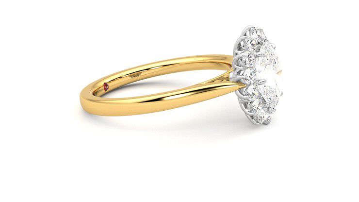 Taylor & Hart Lyra Oval Engagement Ring 360 degree image 8