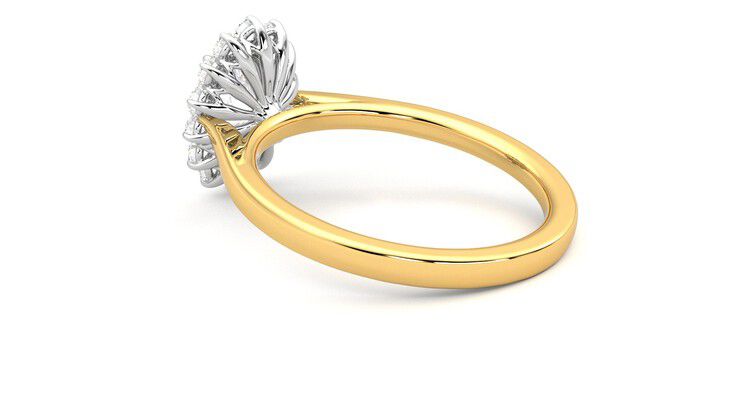 Taylor & Hart Lyra Oval Engagement Ring 360 degree image 18