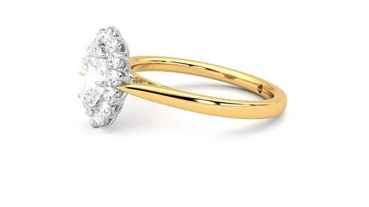 Taylor & Hart Lyra Oval Engagement Ring 360 degree image 22