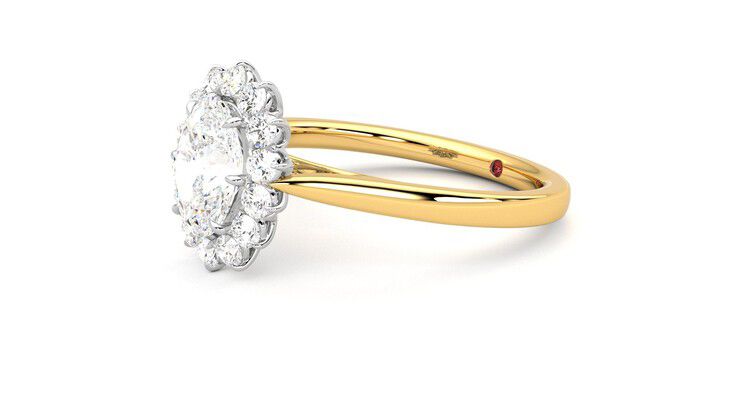 Taylor & Hart Lyra Oval Engagement Ring 360 degree image 23