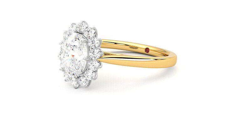 Taylor & Hart Lyra Oval Engagement Ring 360 degree image 24