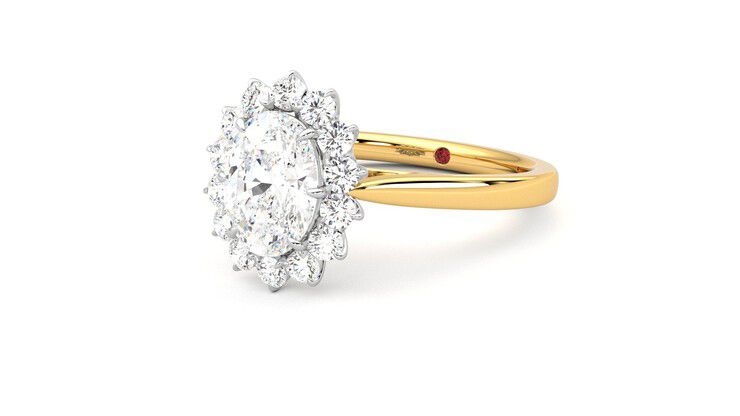 Taylor & Hart Lyra Oval Engagement Ring 360 degree image 25