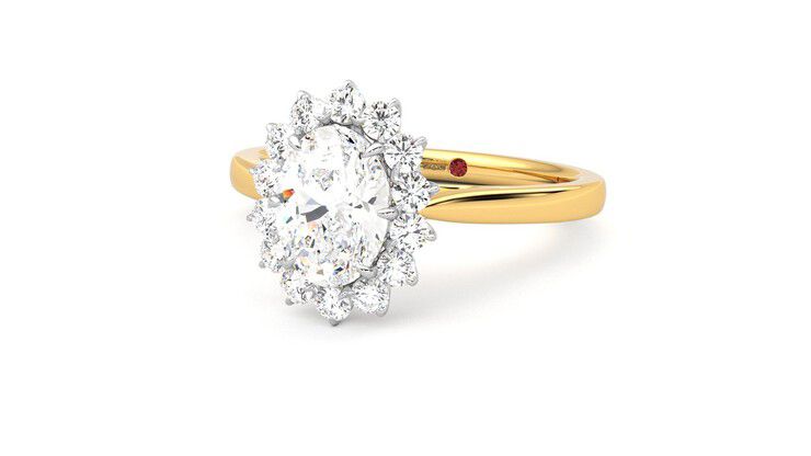 Taylor & Hart Lyra Oval Engagement Ring 360 degree image 26