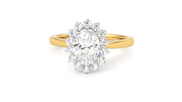 Taylor & Hart Lyra Oval Engagement Ring 360 degree image 28