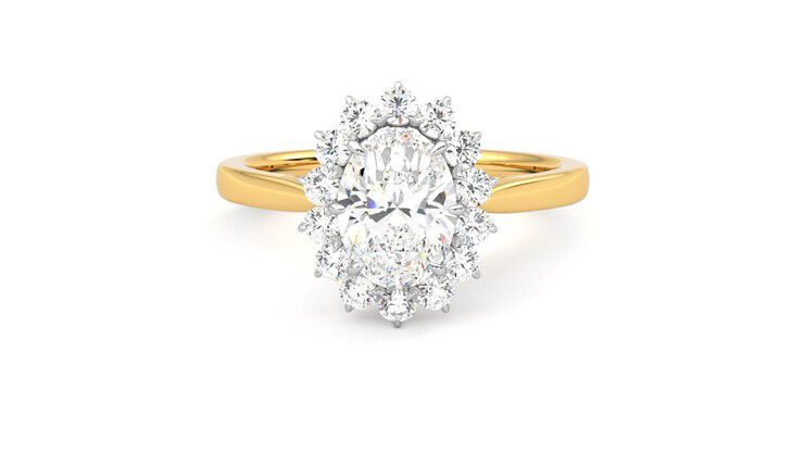 Taylor & Hart Lyra Oval Engagement Ring 360 degree image 29