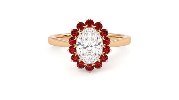 Taylor & Hart Lyra Oval Engagement Ring 360 degree image 0