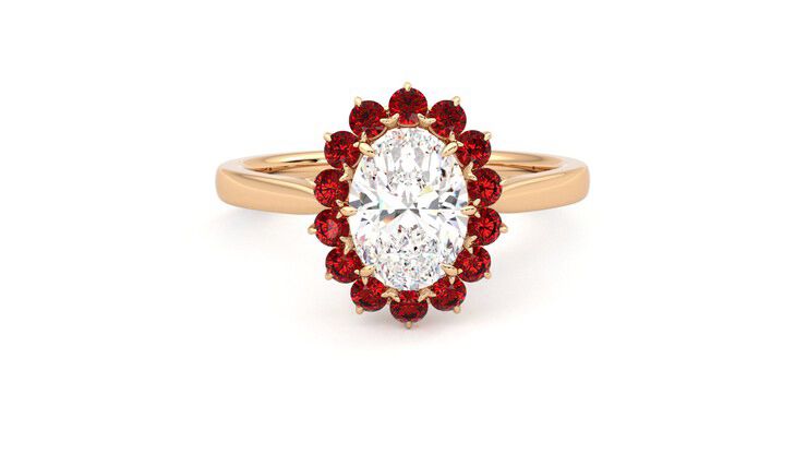 Taylor & Hart Lyra Oval Engagement Ring 360 degree image 1